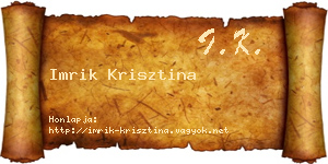 Imrik Krisztina névjegykártya