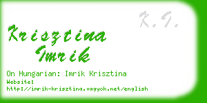 krisztina imrik business card